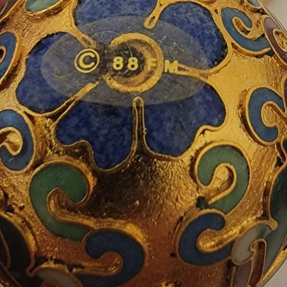 Franklin Mint Cloisonne Enamel 24K gold egg - Picture 7 of 8